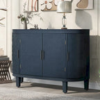 Credenza mobile da soggiorno retrò blu navy/nero/bianco/grigio antico