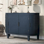 Credenza mobile da soggiorno retrò blu navy/nero/bianco/grigio antico