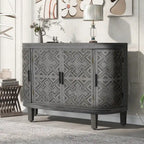 Credenza mobile da soggiorno retrò blu navy/nero/bianco/grigio antico
