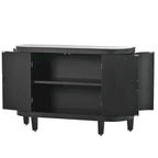 Credenza mobile da soggiorno retrò blu navy/nero/bianco/grigio antico