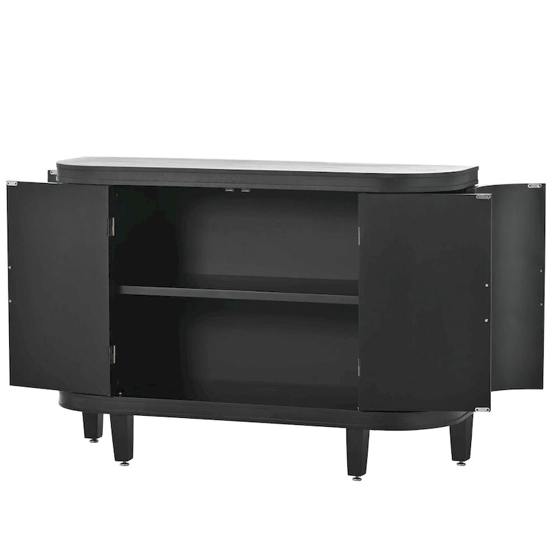 Credenza mobile da soggiorno retrò blu navy/nero/bianco/grigio antico