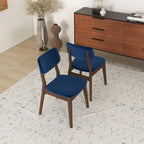 Sedia da pranzo in velluto Mid-Century in arancione bruciato/giallo scuro/blu, set da 2
