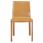 Sedia da pranzo in pelle riciclata, set da 2 – Castagno / Night Shade / Vaniglia / Antracite / Cordovan