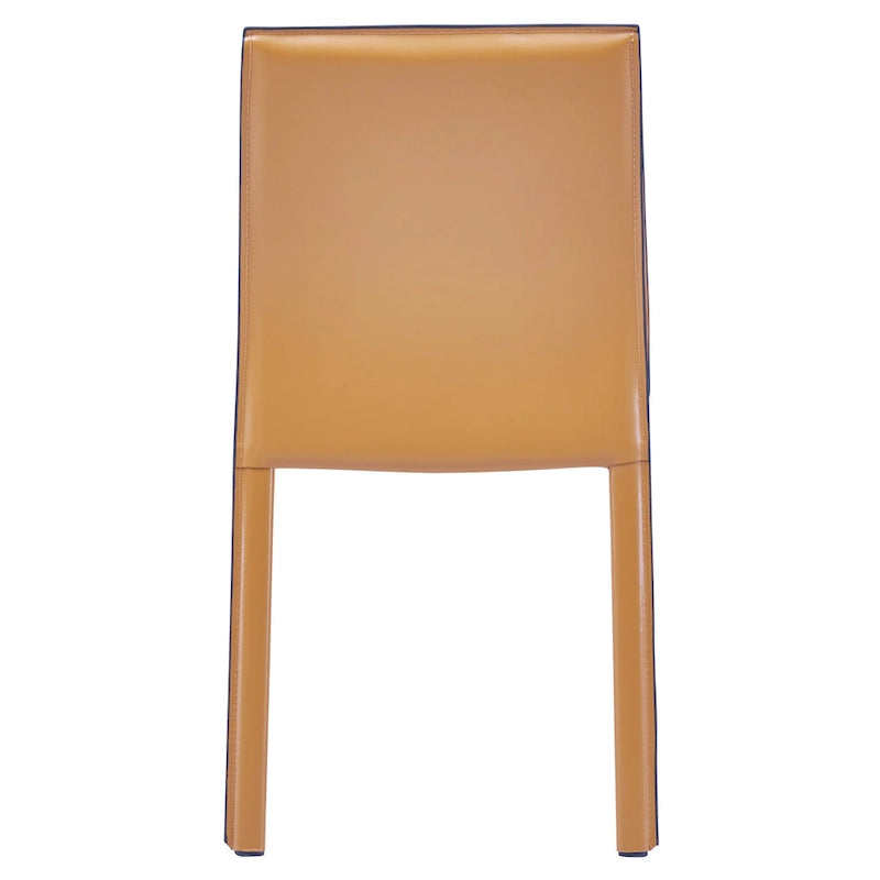 Sedia da pranzo in pelle riciclata, set da 2 – Castagno / Night Shade / Vaniglia / Antracite / Cordovan