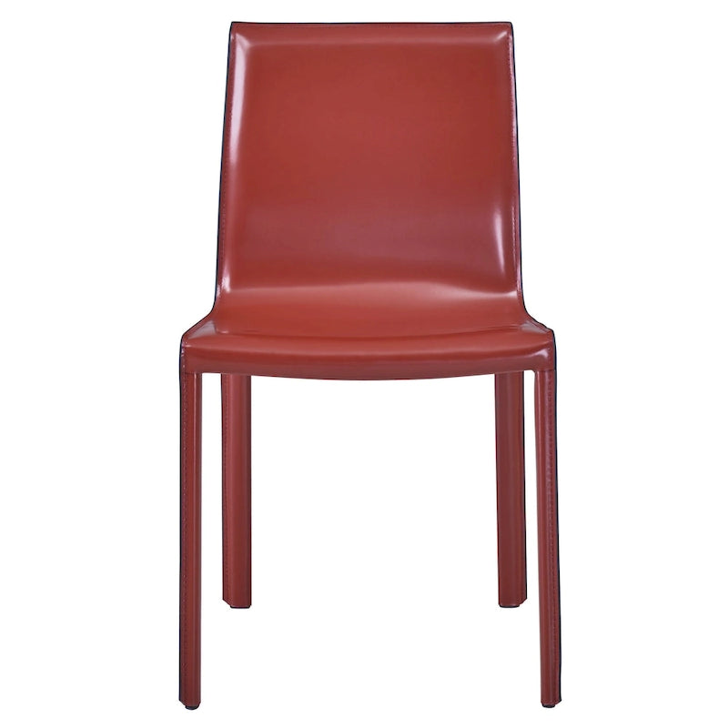 Sedia da pranzo in pelle riciclata, set da 2 – Castagno / Night Shade / Vaniglia / Antracite / Cordovan