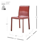 Sedia da pranzo in pelle riciclata, set da 2 – Castagno / Night Shade / Vaniglia / Antracite / Cordovan