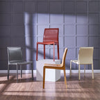 Sedia da pranzo in pelle riciclata, set da 2 – Castagno / Night Shade / Vaniglia / Antracite / Cordovan