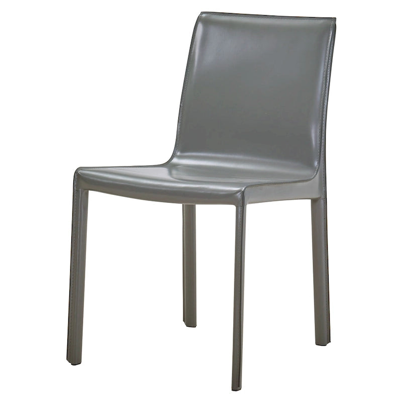 Sedia da pranzo in pelle riciclata, set da 2 – Castagno / Night Shade / Vaniglia / Antracite / Cordovan