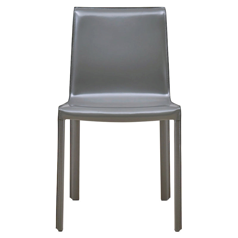Sedia da pranzo in pelle riciclata, set da 2 – Castagno / Night Shade / Vaniglia / Antracite / Cordovan
