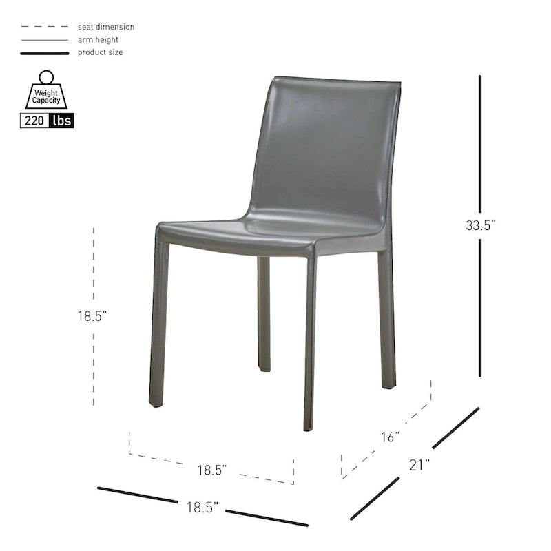 Sedia da pranzo in pelle riciclata, set da 2 – Castagno / Night Shade / Vaniglia / Antracite / Cordovan