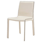 Sedia da pranzo in pelle riciclata, set da 2 – Castagno / Night Shade / Vaniglia / Antracite / Cordovan