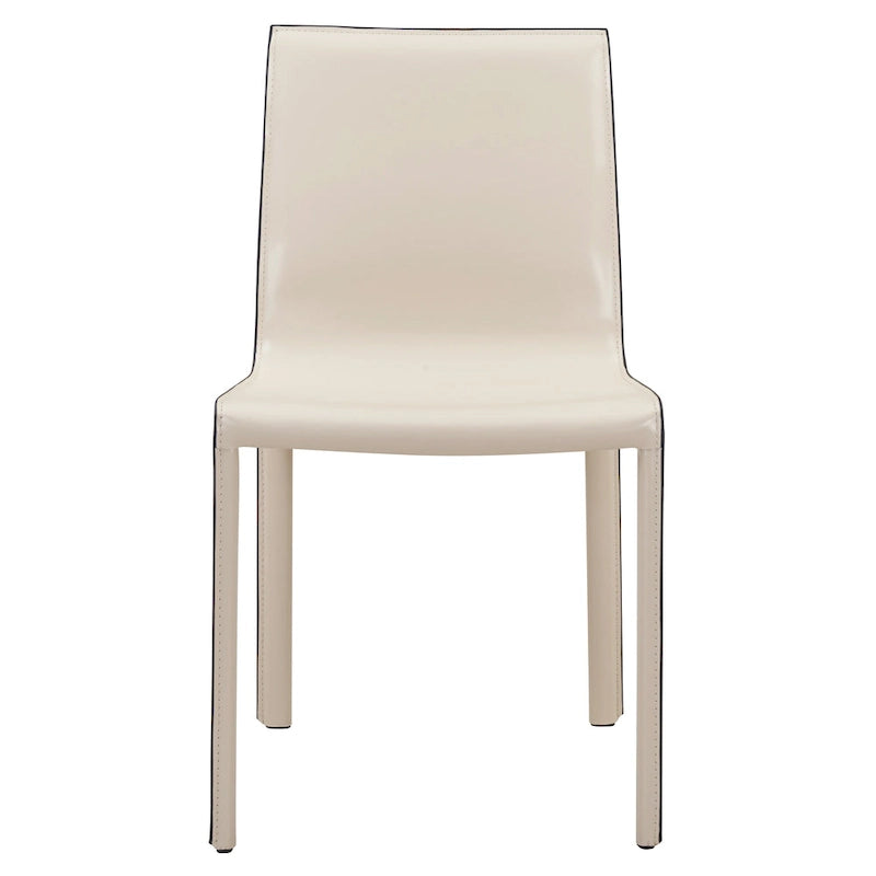 Sedia da pranzo in pelle riciclata, set da 2 – Castagno / Night Shade / Vaniglia / Antracite / Cordovan