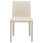 Sedia da pranzo in pelle riciclata, set da 2 – Castagno / Night Shade / Vaniglia / Antracite / Cordovan