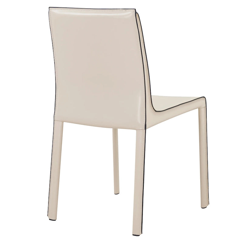 Sedia da pranzo in pelle riciclata, set da 2 – Castagno / Night Shade / Vaniglia / Antracite / Cordovan