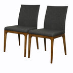 Sedia da pranzo in pelle riciclata, set da 2 – Castagno / Night Shade / Vaniglia / Antracite / Cordovan