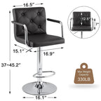 Set di 2 sgabelli da bar girevoli regolabili, in pelle PU con braccioli e schienale – Bianco / Nero / Grigio scuro / Grigio / Bianco+Marrone