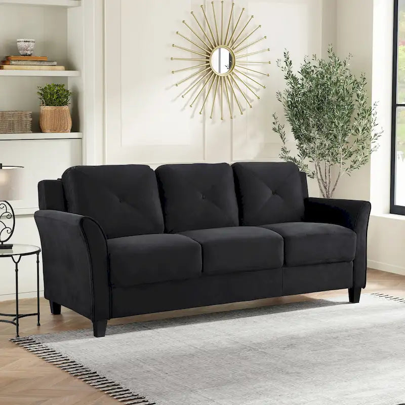 Weiches 3-Sitzer-Sofa mit Mikrofaserbezug für das Wohnzimmer