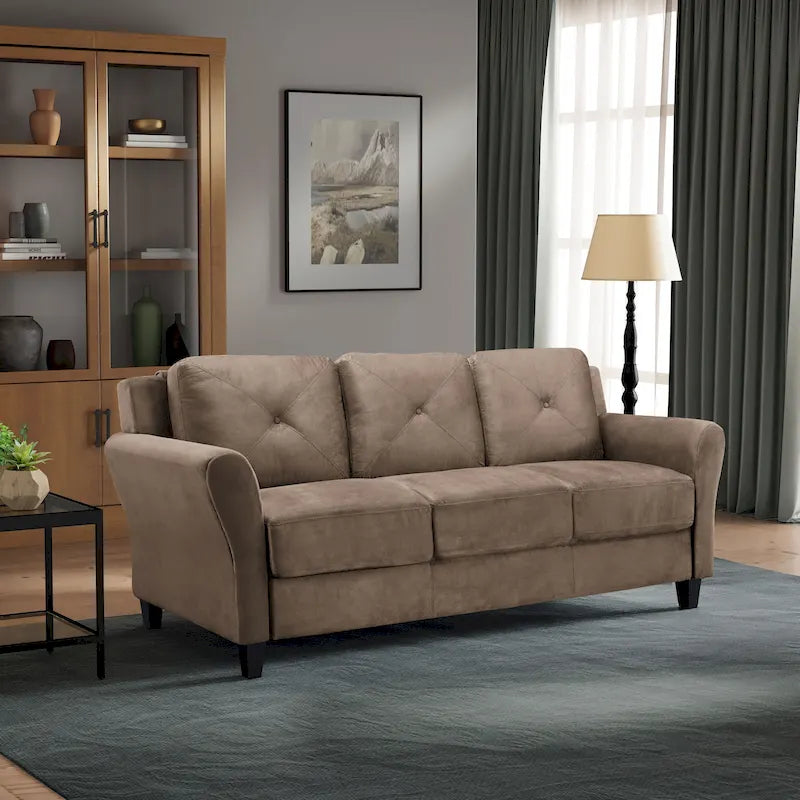 Weiches 3-Sitzer-Sofa mit Mikrofaserbezug für das Wohnzimmer