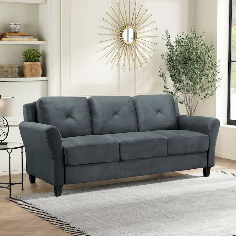 Weiches 3-Sitzer-Sofa mit Mikrofaserbezug für das Wohnzimmer