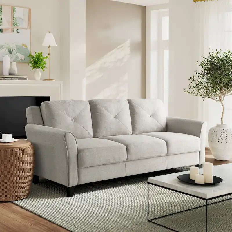 Weiches 3-Sitzer-Sofa mit Mikrofaserbezug für das Wohnzimmer