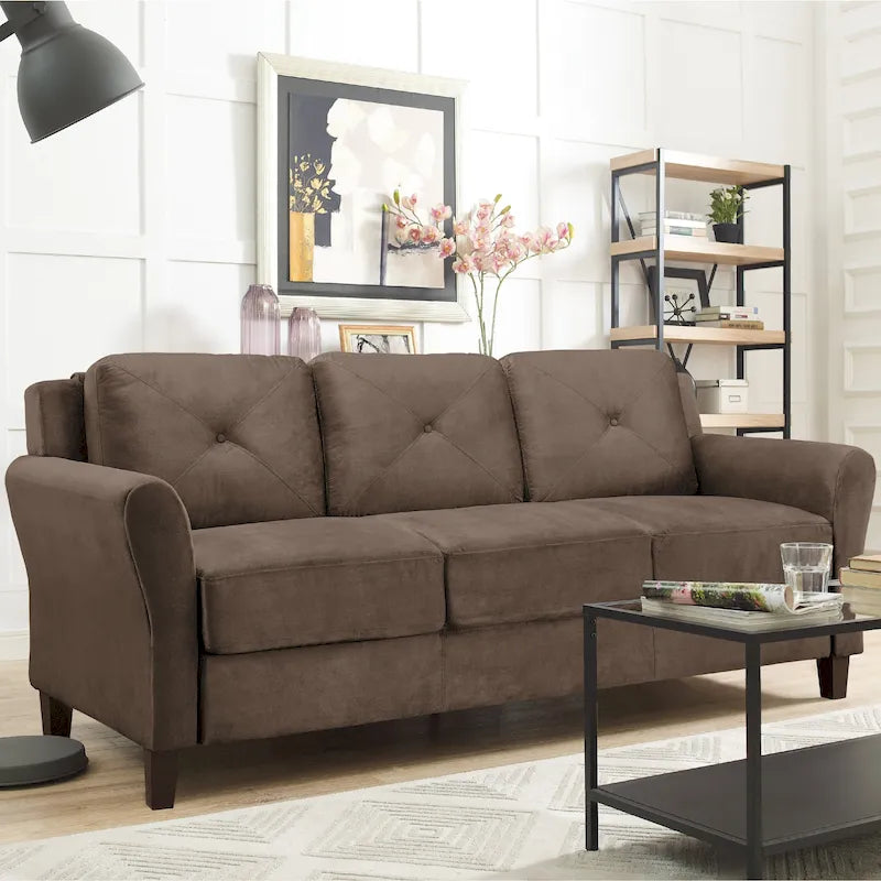 Weiches 3-Sitzer-Sofa mit Mikrofaserbezug für das Wohnzimmer