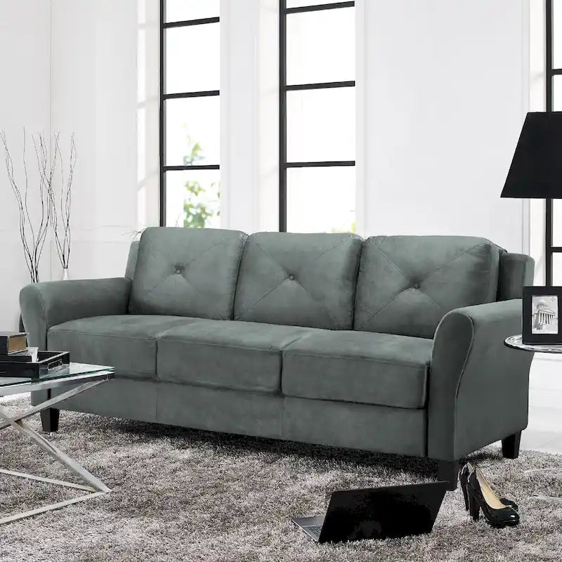 Weiches 3-Sitzer-Sofa mit Mikrofaserbezug für das Wohnzimmer