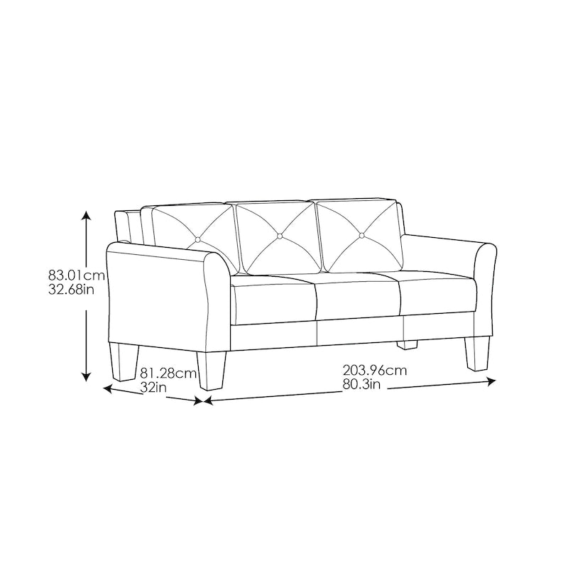 Weiches 3-Sitzer-Sofa mit Mikrofaserbezug für das Wohnzimmer