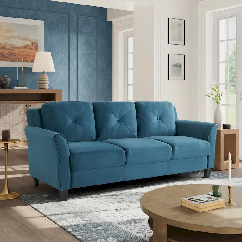 Weiches 3-Sitzer-Sofa mit Mikrofaserbezug für das Wohnzimmer