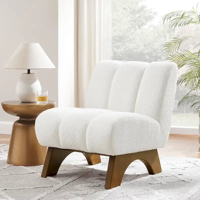 Fauteuil canapé d'appoint moderne en bois et tissu