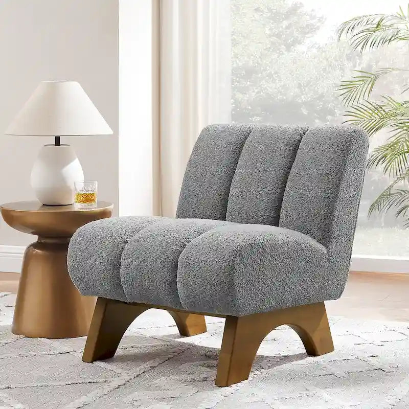 Fauteuil canapé d'appoint moderne en bois et tissu