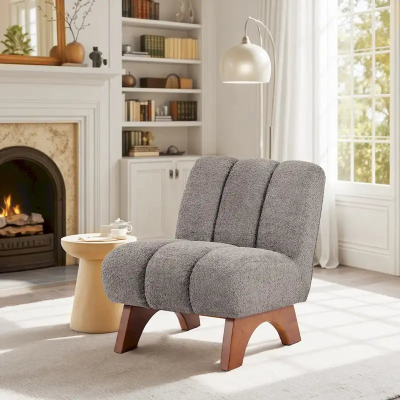 Fauteuil canapé d'appoint moderne en bois et tissu