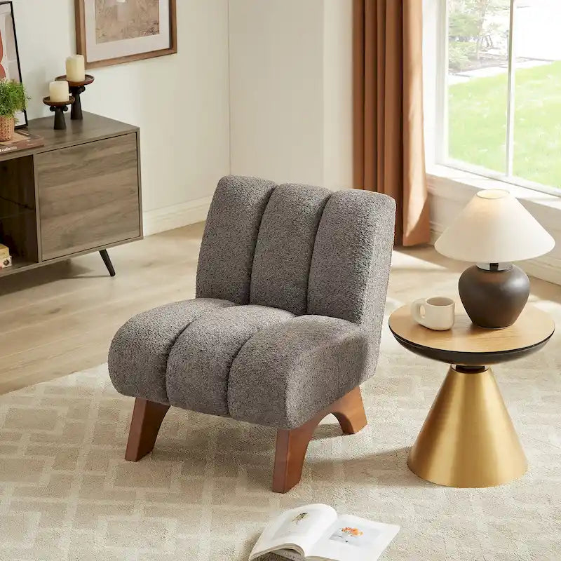 Fauteuil canapé d'appoint moderne en bois et tissu