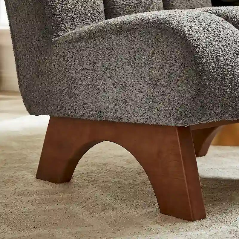 Fauteuil canapé d'appoint moderne en bois et tissu
