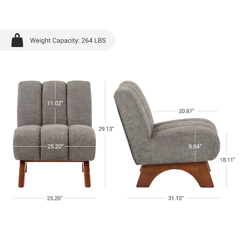 Fauteuil canapé d'appoint moderne en bois et tissu