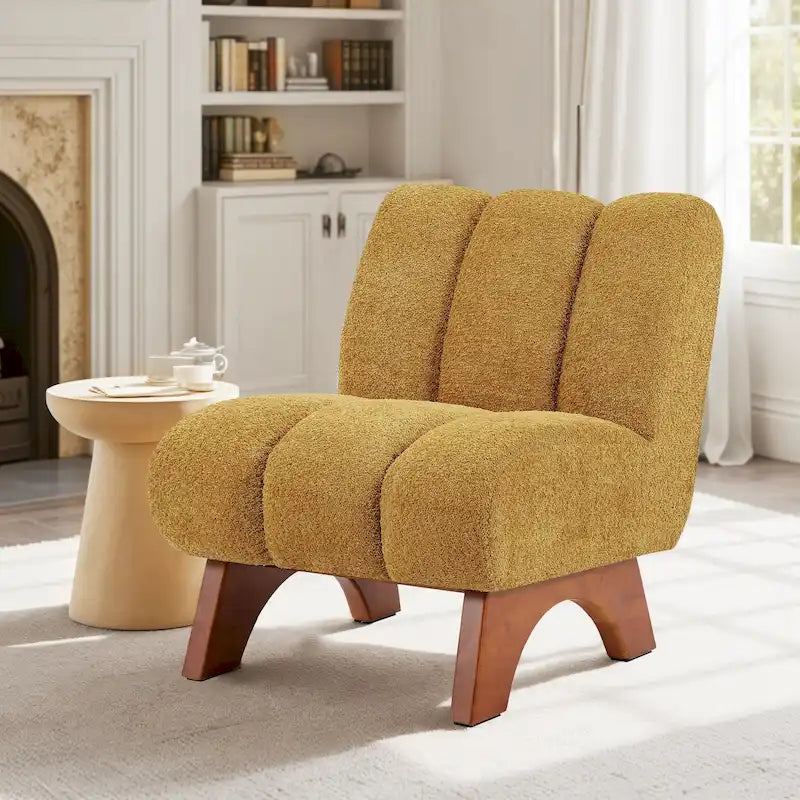 Fauteuil canapé d'appoint moderne en bois et tissu