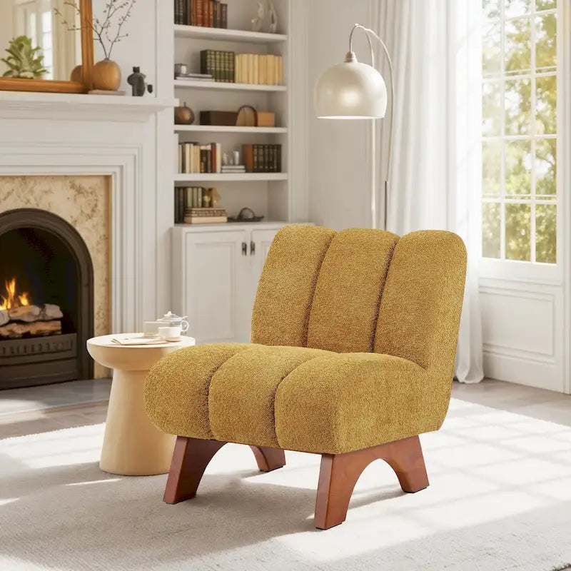Fauteuil canapé d'appoint moderne en bois et tissu