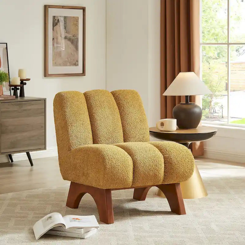 Fauteuil canapé d'appoint moderne en bois et tissu