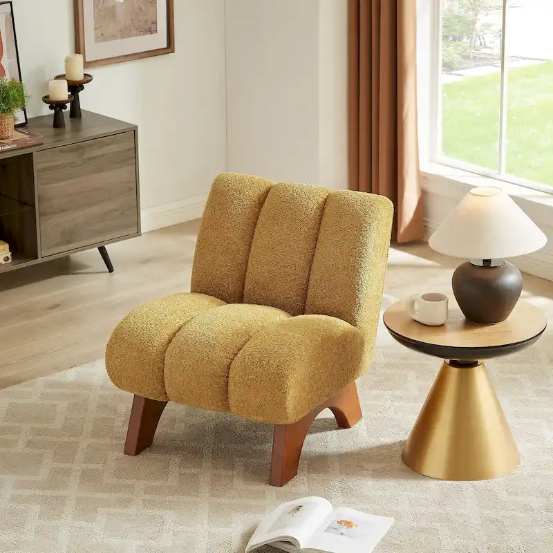 Fauteuil canapé d'appoint moderne en bois et tissu