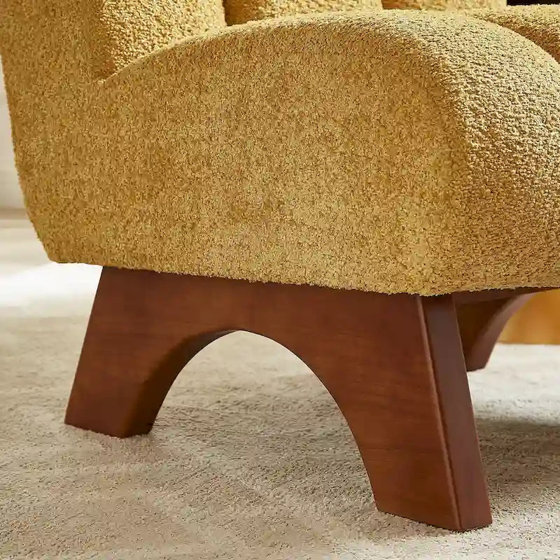 Fauteuil canapé d'appoint moderne en bois et tissu
