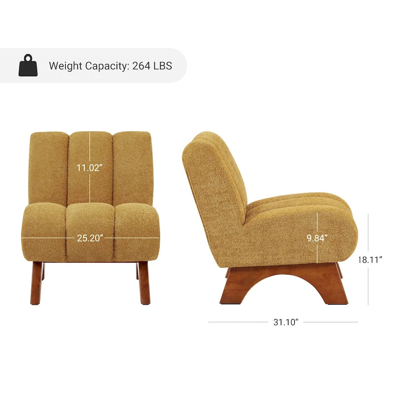 Fauteuil canapé d'appoint moderne en bois et tissu