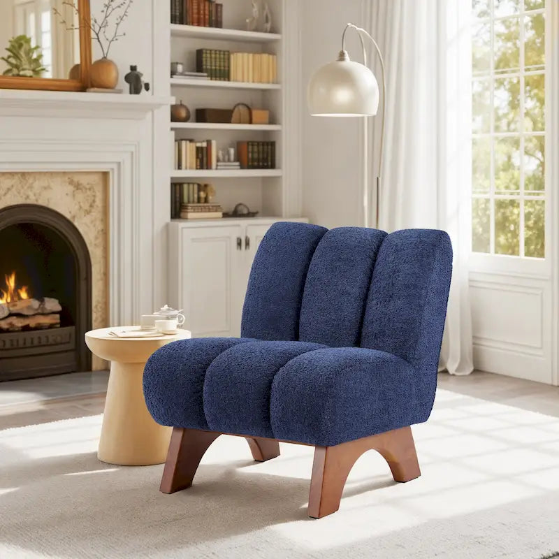 Fauteuil canapé d'appoint moderne en bois et tissu