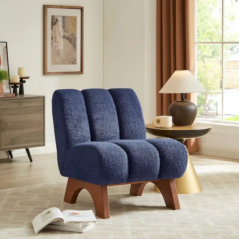 Fauteuil canapé d'appoint moderne en bois et tissu
