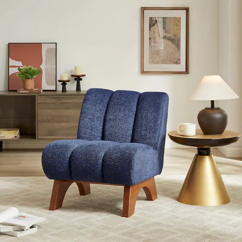 Fauteuil canapé d'appoint moderne en bois et tissu