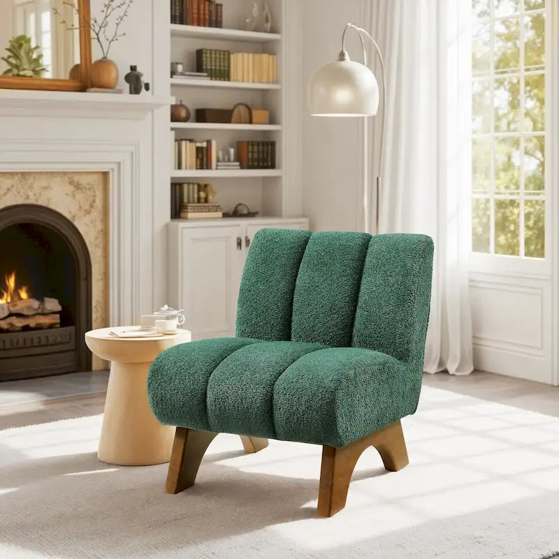 Fauteuil canapé d'appoint moderne en bois et tissu