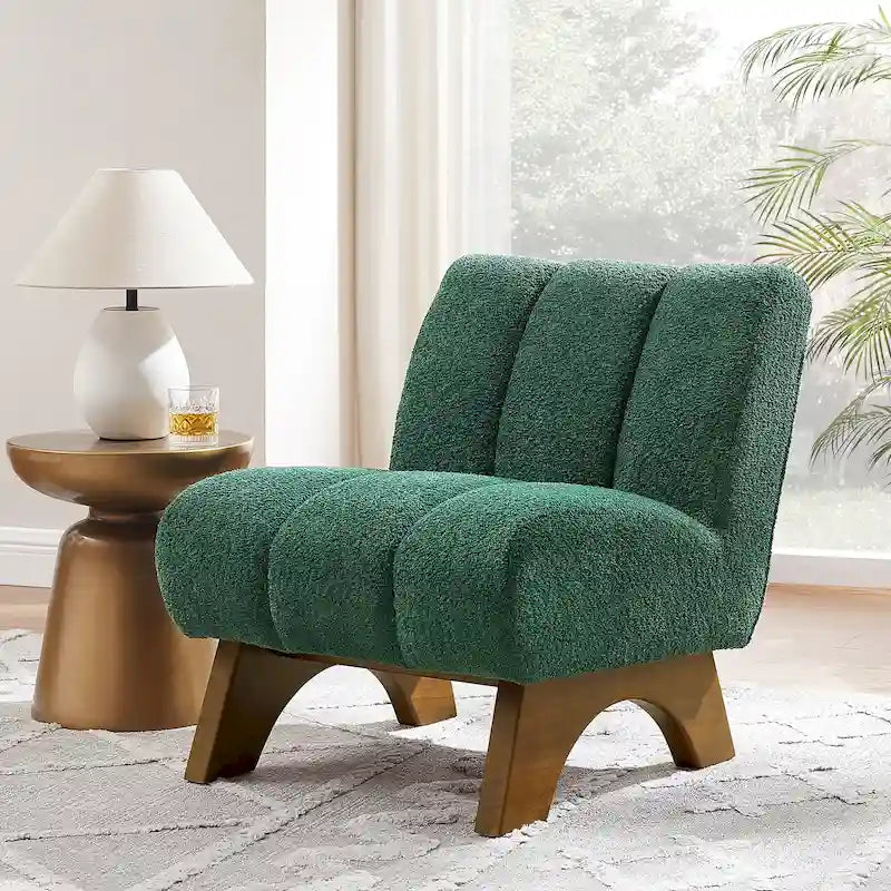 Fauteuil canapé d'appoint moderne en bois et tissu