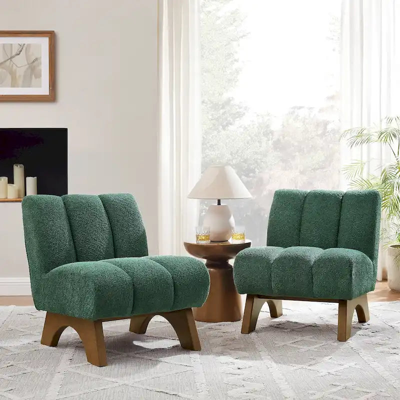 Fauteuil canapé d'appoint moderne en bois et tissu