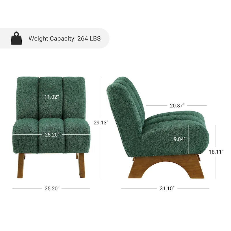 Fauteuil canapé d'appoint moderne en bois et tissu
