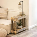 Rustic Reclaimed Wood Accent Table for Living Room and Bedroom