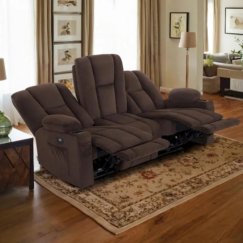 Elektrisch verstellbares Relaxsofa mit Massagefunktion und Lendenwirbel-Wärmefunktion