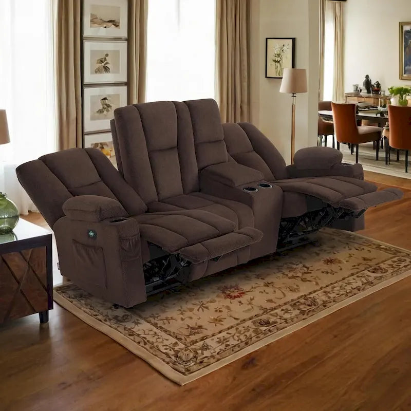 Elektrisch verstellbares Relaxsofa mit Massagefunktion und Lendenwirbel-Wärmefunktion